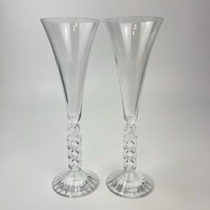 Millennium Glasses Champagne Flutes Cristal D'arques Crystal Year 2000 Set Of 2